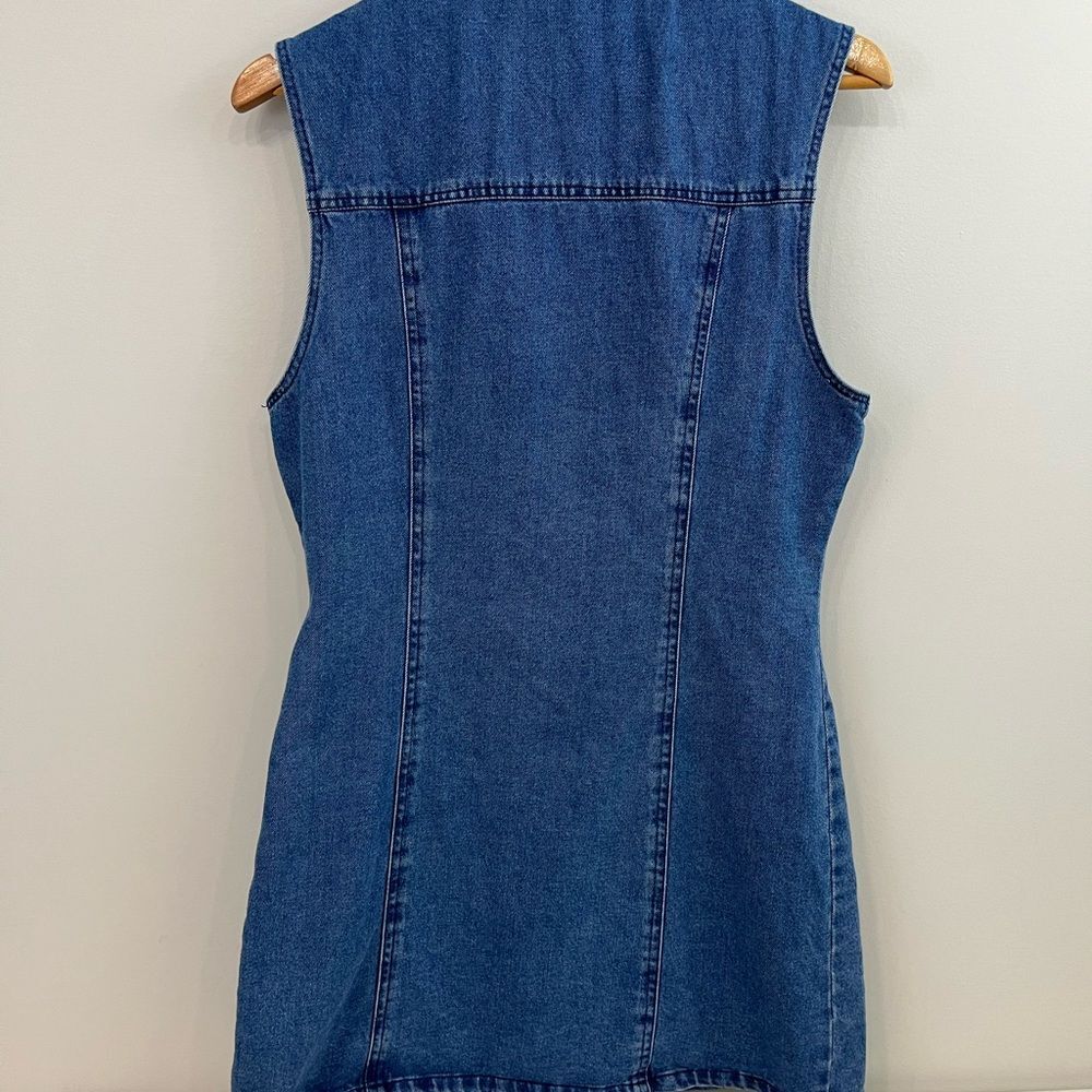 Lulus Edgy Impression Medium Wash Denim Sleeveless Mini Dress L - Picture 11 of 11